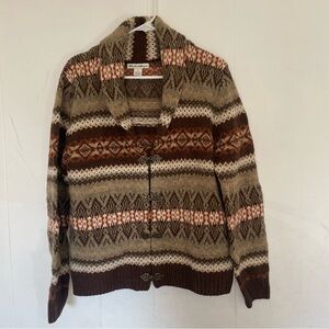 Telluride clothing wool cardigan *flaw* large western metal closure orange brown